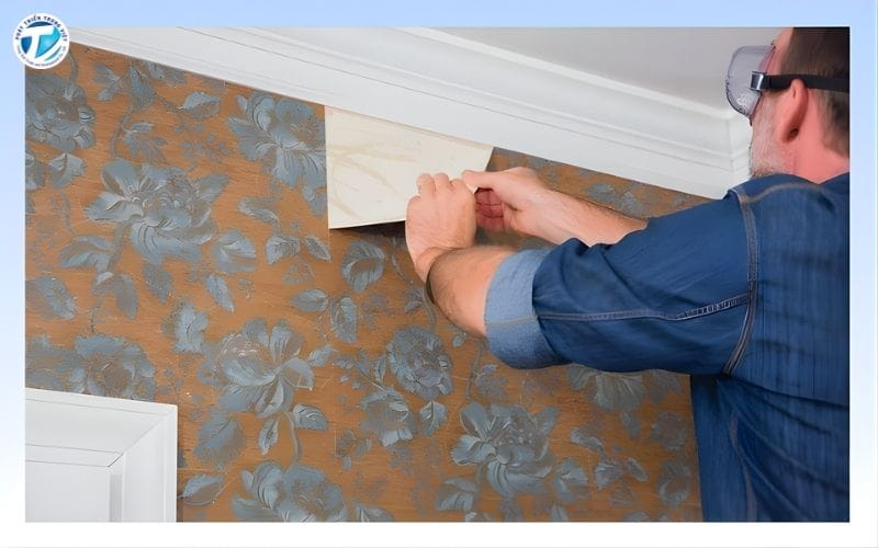 Làm sạch và làm phẳng bề mặt trước khi dán decal gạch bông